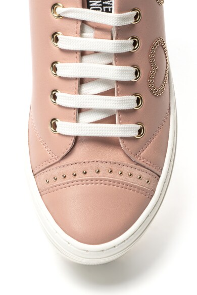 Love Moschino Műbőr flatform sneakers cipő dekoratív szegecsekkel női