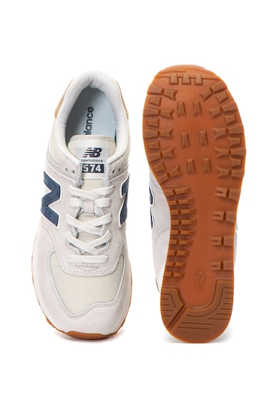 New Balance 574 nyersbőr cipő bőrszegélyekkel férfi