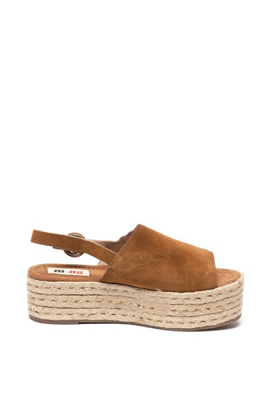 MTNG Sandale flatform tip espadrile, de piele intoarsa Femei