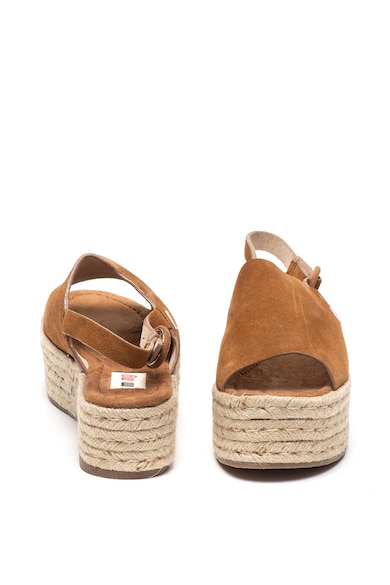 MTNG Sandale flatform tip espadrile, de piele intoarsa Femei