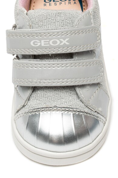 Geox Pantofi sport de piele ecologica si material textil cu velcro Djrock Fete