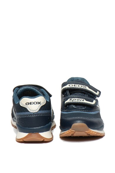 Geox Pantofi sport de piele ecologica si material textil, cu velcro Pavel Baieti