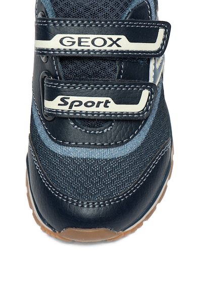 Geox Pantofi sport de piele ecologica si material textil, cu velcro Pavel Baieti