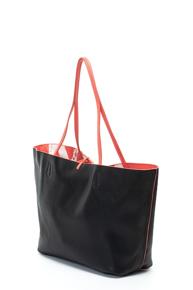 DESIGUAL Geanta shopper de piele ecologica, cu model reversibil si etui detasabil Femei