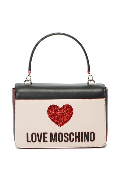 Love Moschino Geanta de piele ecologica, cu bareta pentru umar si aplicatie logo Femei