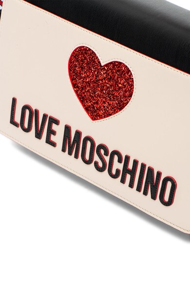 Love Moschino Geanta de piele ecologica, cu bareta pentru umar si aplicatie logo Femei
