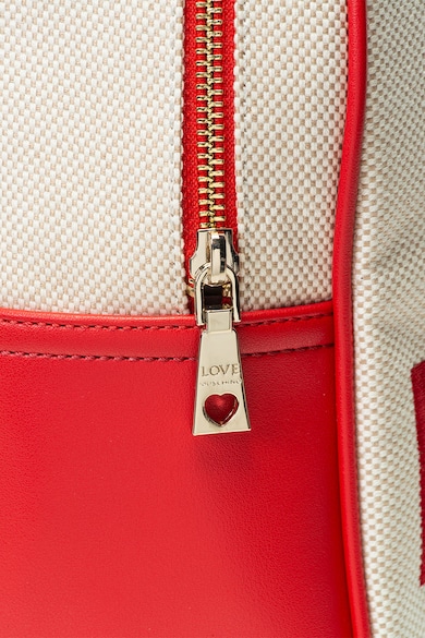 Love Moschino Rucsac de panza si piele ecologica, cu broderie logo Femei