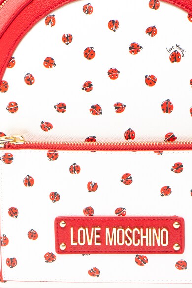 Love Moschino Rucsac de piele ecologica cu imprimeu frontal Femei