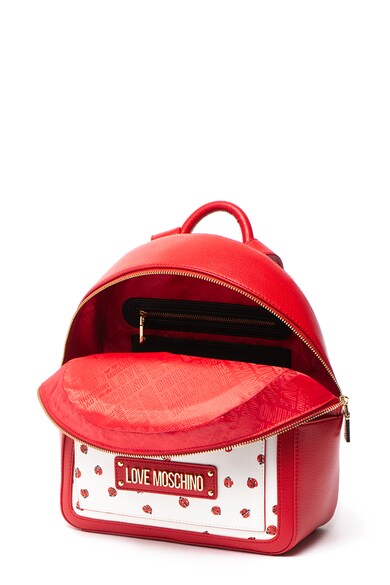 Love Moschino Rucsac de piele ecologica cu imprimeu frontal Femei