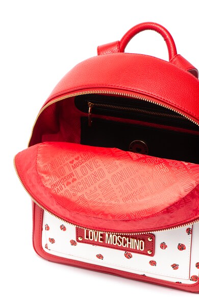 Love Moschino Rucsac de piele ecologica cu imprimeu frontal Femei