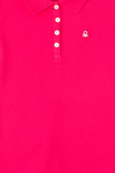 United Colors of Benetton Tricou polo din pique, cu aplicatie logo Fete