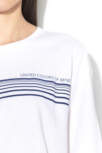 United Colors of Benetton Tricou din amestec de modal cu imprimeu logo Femei