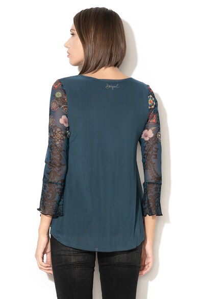 DESIGUAL Флорална блуза с мрежест горен слой Жени