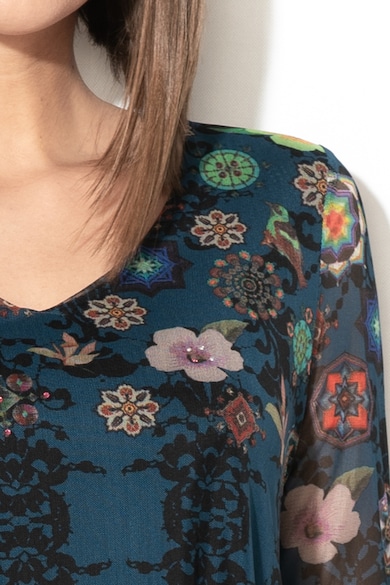DESIGUAL Bluza florala cu strat exterior din plasa Femei