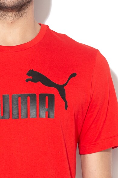 Puma Tricou cu decolteu la baza gatului si imprimeu logo Essentials Barbati