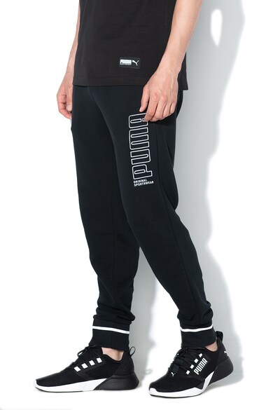 Puma Pantaloni sport cu broderie logo, pentru antrenament Athletics Barbati