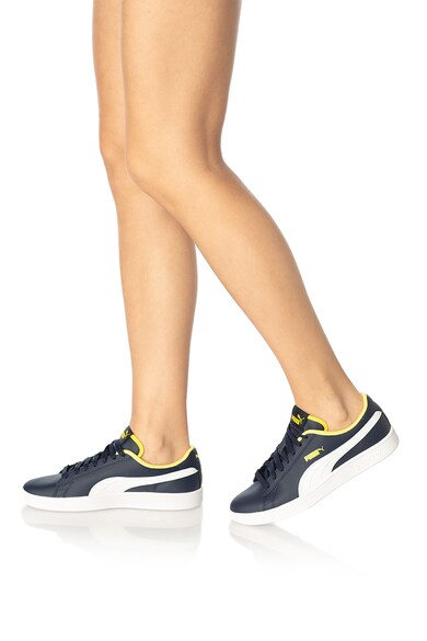 Puma Pantofi sport de piele cu aplicatii de piele ecologica Smash v2 Femei