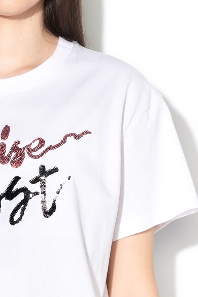 Silvian Heach Collection Nagoya szövegmintás póló flitterekkel női