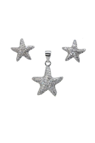 Rankine-Silver Set de cercei in forma de stea si pandantiv din argint, cu cristale Femei