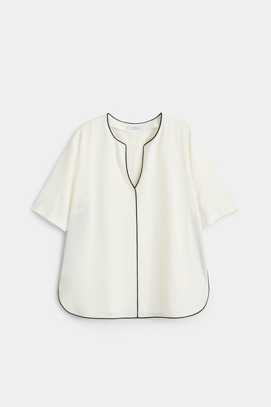 VIOLETA BY MANGO Ефирна блуза с контрастни кантове Жени