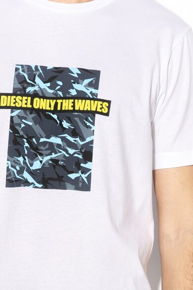 Diesel Tricou cu imprimeu text Just Beach Barbati