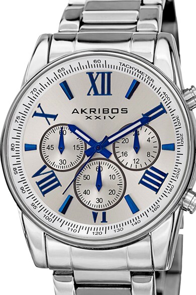 AKRIBOS XXIV Часовник с хронограф и метална верижка Мъже