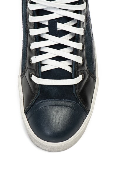 Diesel Pantofi sport mid-hi de piele intoarsa si piele String Plus Barbati