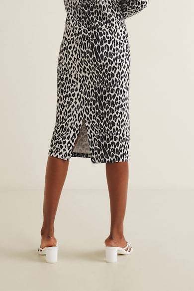 Mango Fusta midi cu animal print Becky Femei