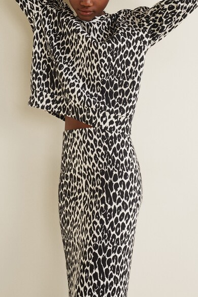 Mango Fusta midi cu animal print Becky Femei