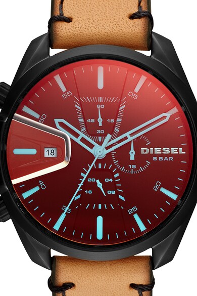 Diesel Часовник с хронограф и кожена каишка Мъже