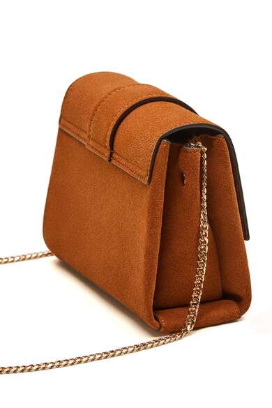 Mango Geanta crossbody de piele intoarsa, cu bareta din lant Coquet Femei