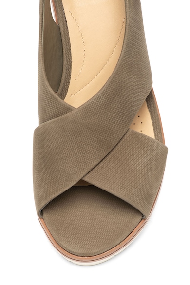 Clarks Sandale wedge de piele nabuc Palm Candid Femei