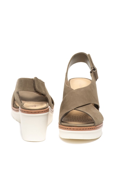 Clarks Sandale wedge de piele nabuc Palm Candid Femei