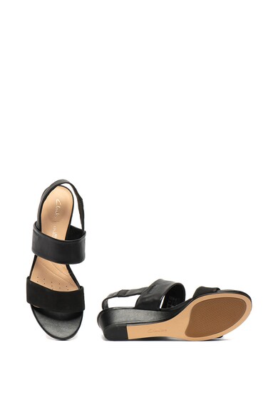 Clarks Sandale wedge de piele si piele nabuc Sense Lily Femei