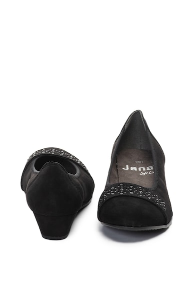 Jana Shoes Balerini de piele intoarsa ecologica, cu talpa wedge Femei