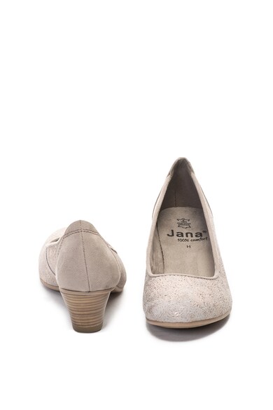 Jana Shoes Pantofi din piele intoarsa si material textil, cu perforatii Femei