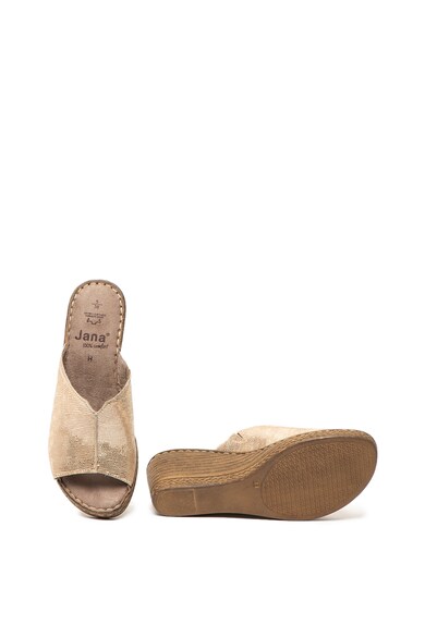 Jana Shoes Sandale slip-on de piele intoarsa cu aspect metalizat Femei