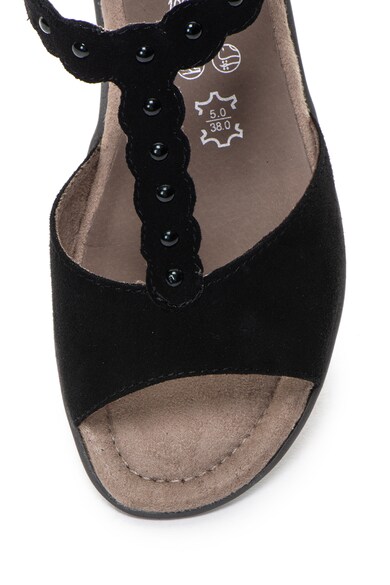 Jana Shoes Sandale wedge de piele intoarsa decorate cu nituri Femei