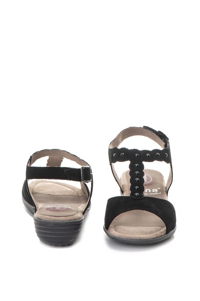 Jana Shoes Sandale wedge de piele intoarsa decorate cu nituri Femei