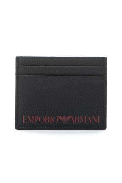 Emporio Armani Portcard de piele ecologica cu logo stantat Barbati