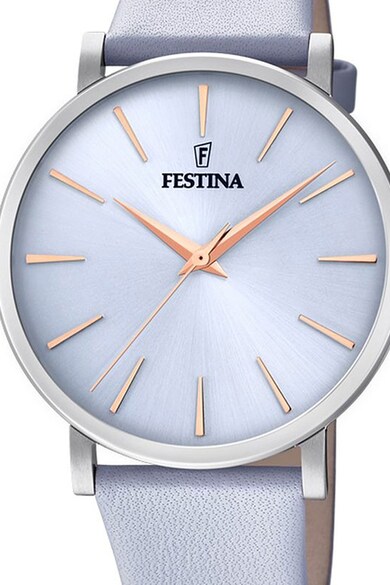 Festina Овален часовник с кожена каишка Жени