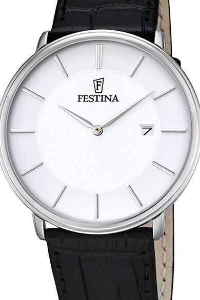 Festina Овален часовник с кожена каишка Мъже