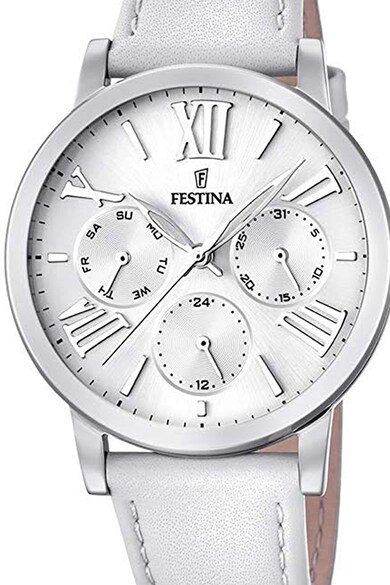 Festina Мултифункционален часовник с кожена каишка Жени