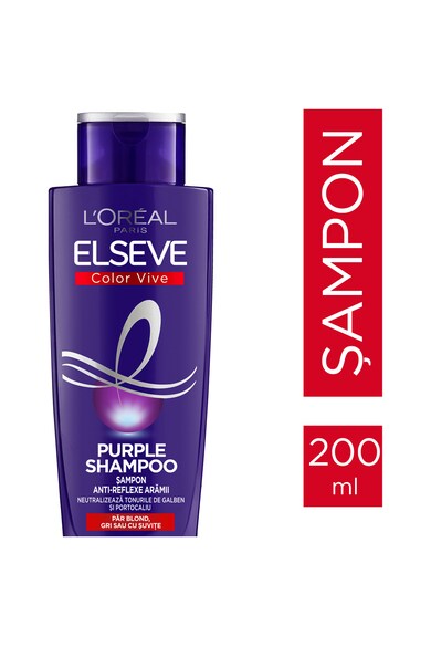 L'Oreal Paris Sampon  Elseve Color Vive Purple pentru par blond/gri, 200 ml Femei