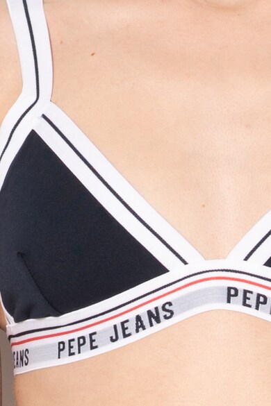 Pepe Jeans London Sutien cu imprimeu logo si cupe triunghiulare Margot Femei