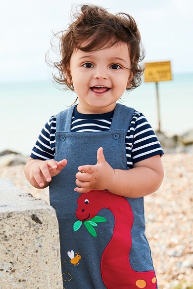 JoJo Maman Bebe Set de tricou cu model si salopeta Baieti