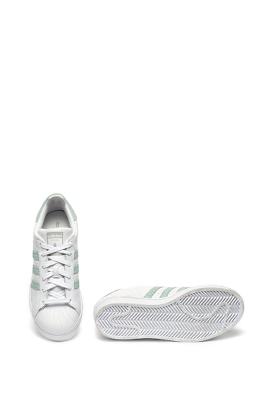 adidas Originals Pantofi sport de piele, cu garnituri texturate Superstar Femei