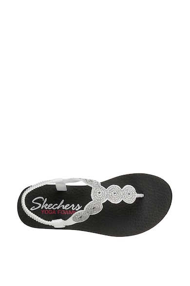 Skechers Sandale de piele ecologica cu bareta separatoare Meditation- Stars & Sparkle Femei