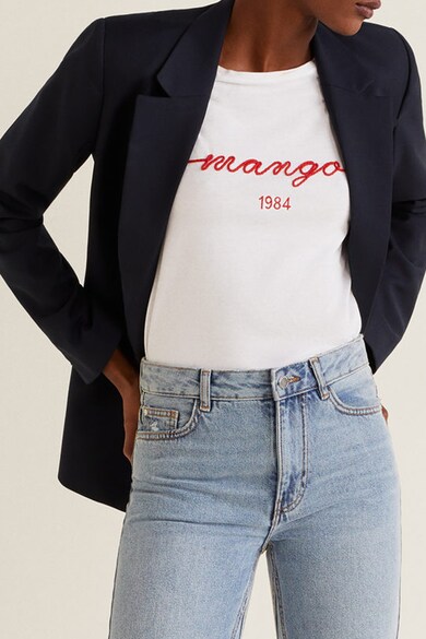 Mango Tricou cu broderie logo Femei