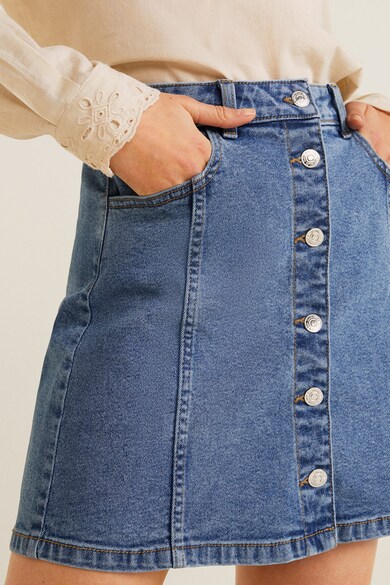 Mango Fusta mini de denim Vicky Femei